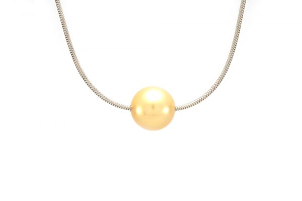 Collier mer du sud - Or blanc - perle Gold - 2