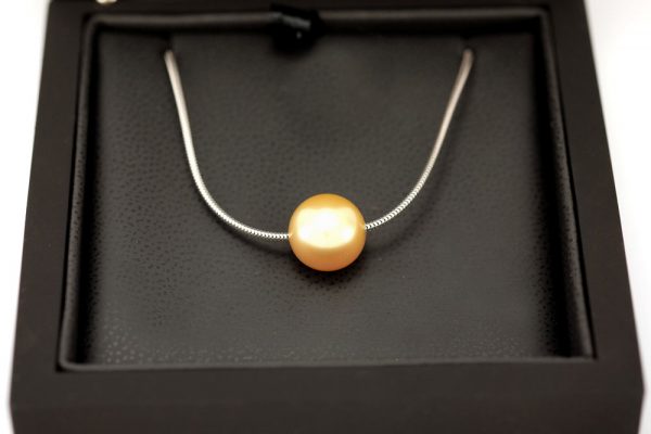 Collier mer du sud - Or blanc - perle Gold - 3