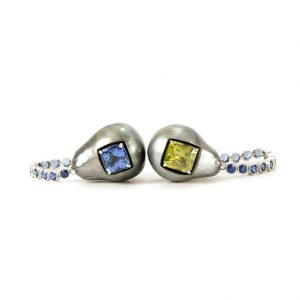 Boucles d'oreilles Fémina, or pierres et perles 5