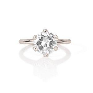 Solitaire Crown, Or blanc & Diamant 1