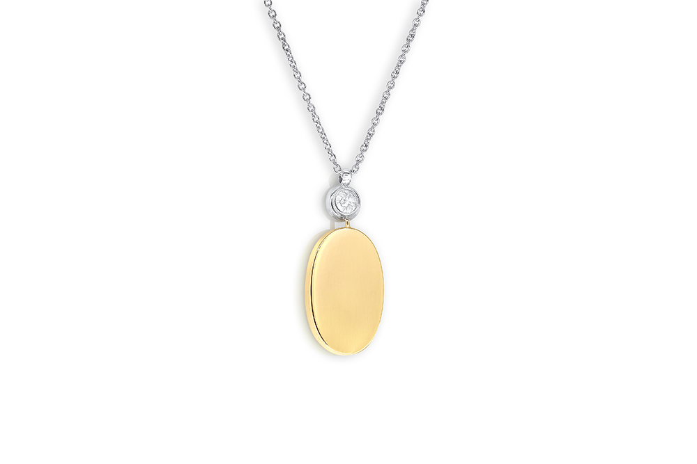 Pendentif or jaune, Opale et diamant 4