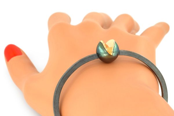 Bracelet or et argent, perle de Tahiti 1